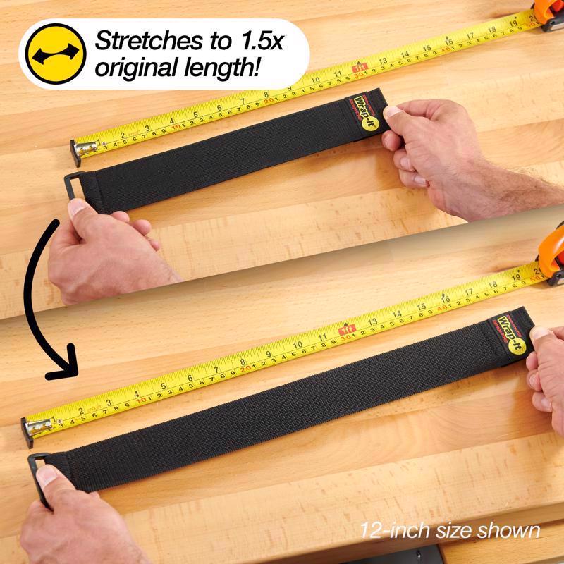 Wrap-It Super-Stretch 1 in. W X 9 in. L Black Stretch Storage Straps 10 lb 5 pk