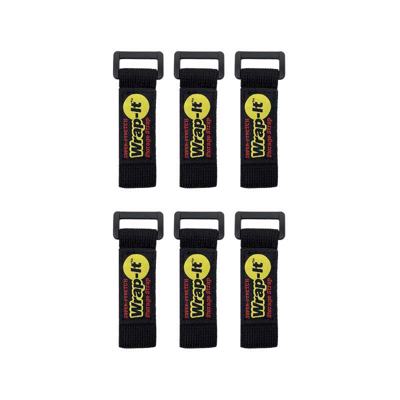 Wrap-It Super-Stretch 1 in. W X 6 in. L Black Stretch Storage Straps 10 lb 6 pk