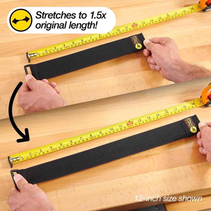 Wrap-It Super-Stretch 1 in. W X 6 in. L Black Stretch Storage Straps 10 lb 6 pk