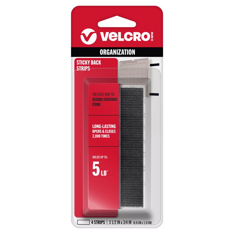 VELCRO STRIP 4" BLACK