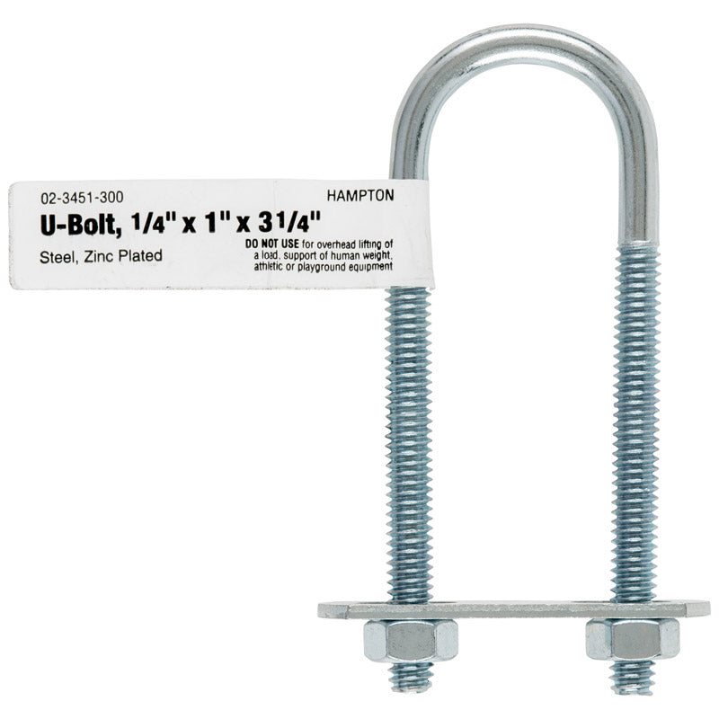 BOLT U 1/4"X1"X3.25"