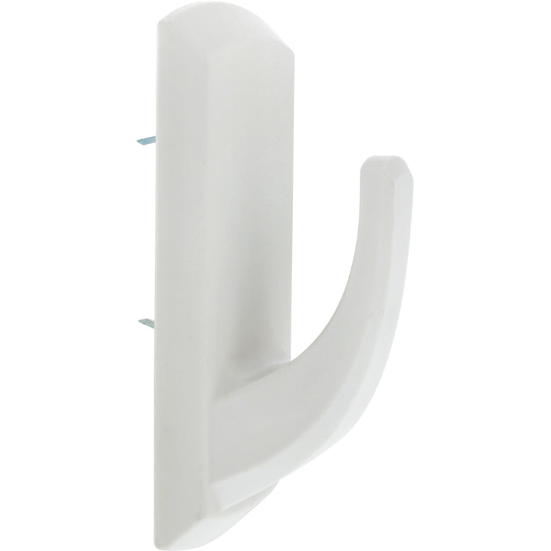 High & Mighty 3.5 in. L White Plastic Rectangular Decorative Hooks 20 lb. cap. 2 pk