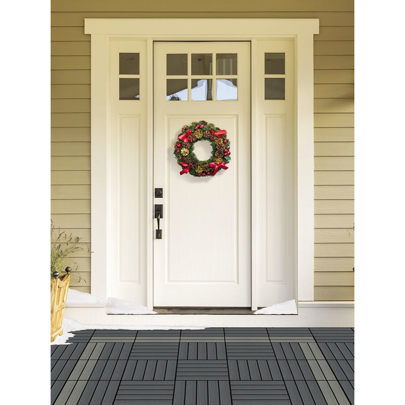 Aura 12 in. W X 12 in. L Driftwood Composite Balcony/Deck Tiles 6 sq ft