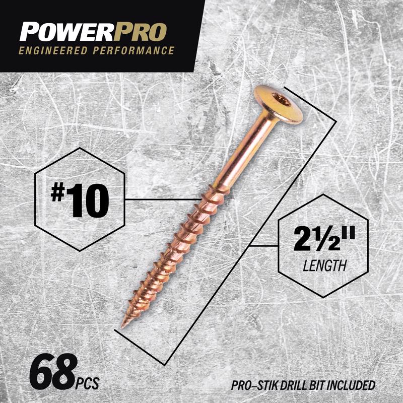 HILLMAN PowerPro One No. 10 X 2-1/2 in. L Star Wafer Head Multi-Material Screw 1 lb 70 pk