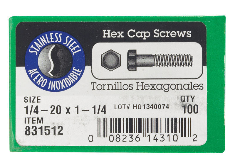 BOLT 1/4 HEX 1-1/4" SS