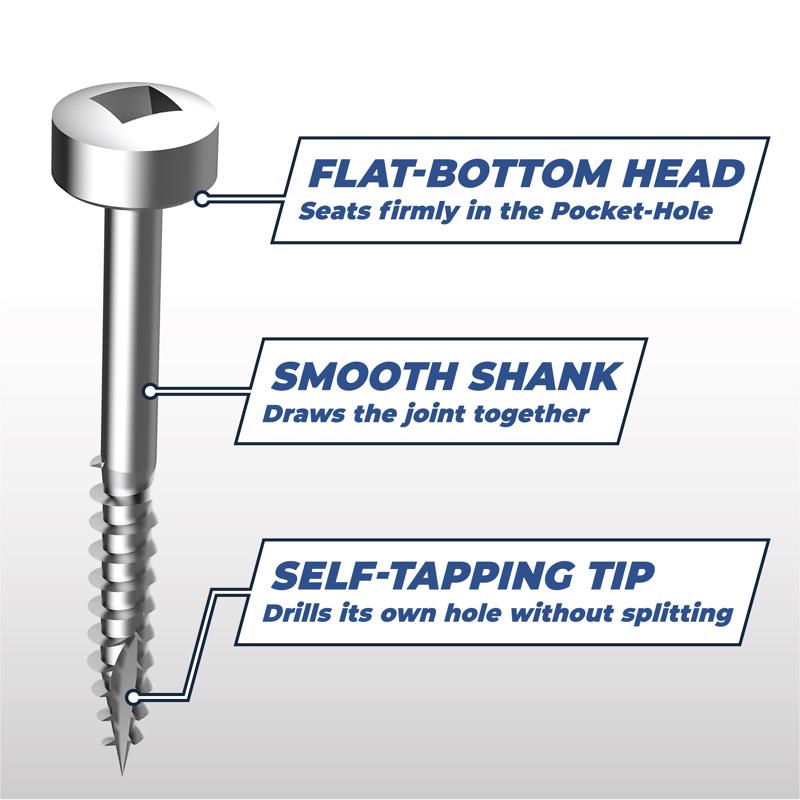 Kreg No. 6 X 1-1/4 in. L Square Pocket-Hole Screw 500 pk
