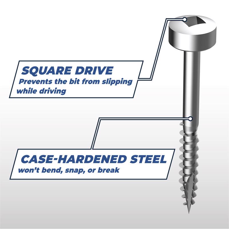 Kreg No. 6 X 1-1/4 in. L Square Pocket-Hole Screw 500 pk