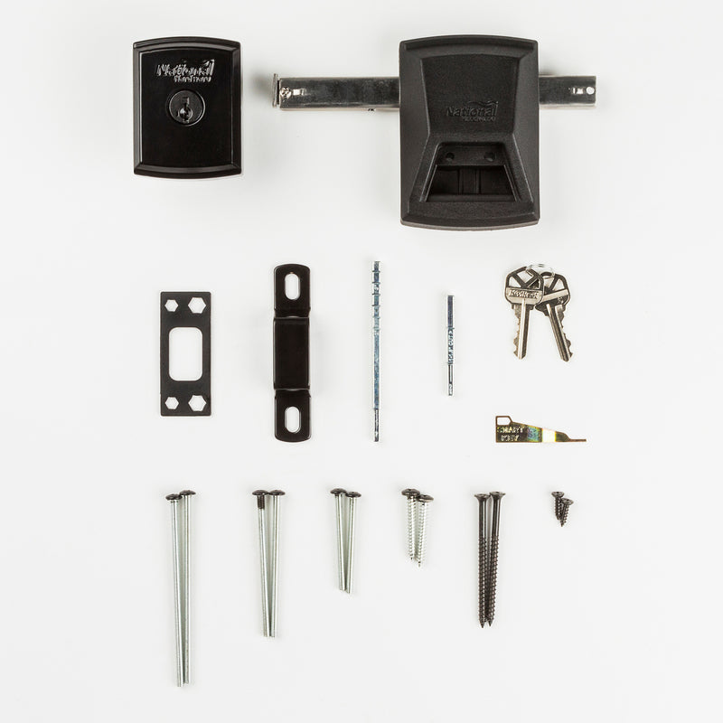 National Hardware SmartKey 3.35 in. L Black Gate Lock
