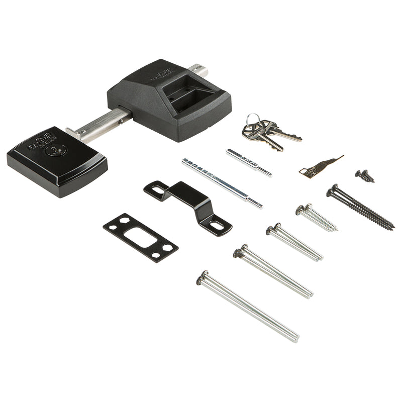 National Hardware SmartKey 3.35 in. L Black Gate Lock