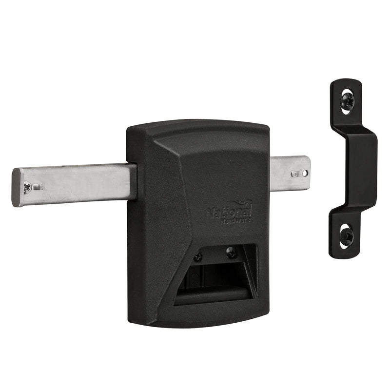 National Hardware SmartKey 3.35 in. L Black Gate Lock