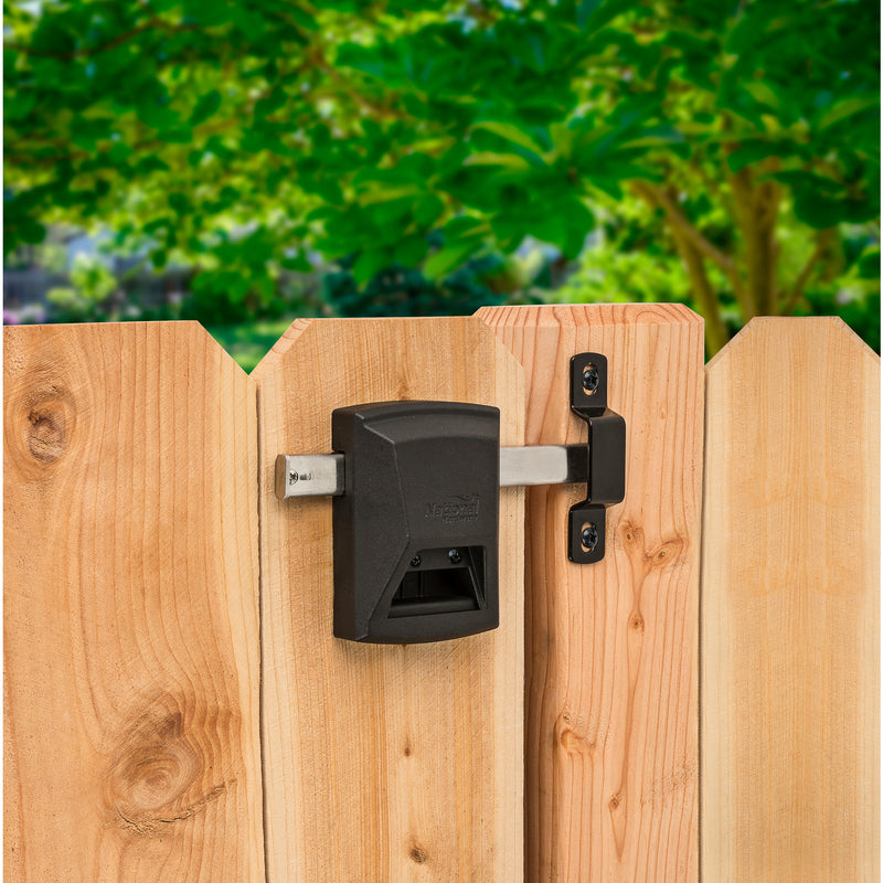 National Hardware SmartKey 3.35 in. L Black Gate Lock