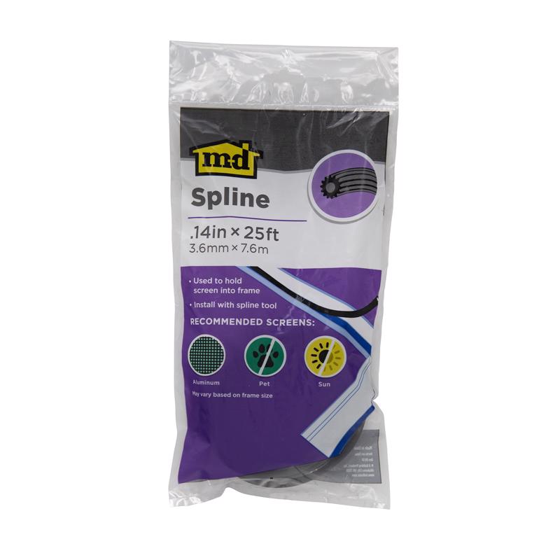 SCRN SPLNE BLK 0.14"X25'