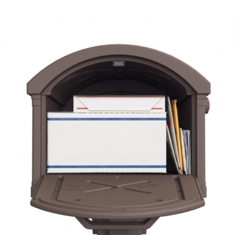 Gibraltar Mailboxes Grand Haven Classic Plastic Post Mount Mocha Mailbox