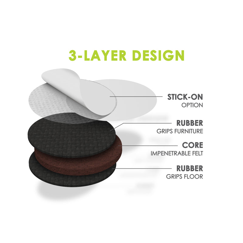 Slipstick GorillaPads Rubber Self Adhesive Gripper Pad Black Round 2 in. W X 2 in. L 8 pk