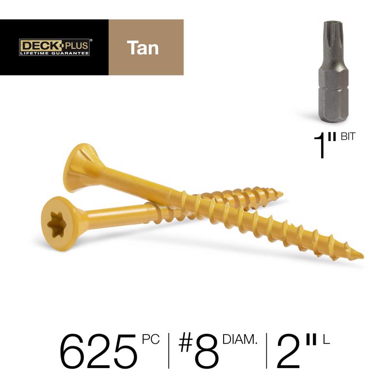 Deck Plus No. 8 X 2 in. L Tan Star Flat Head Exterior Deck Screws 5 lb