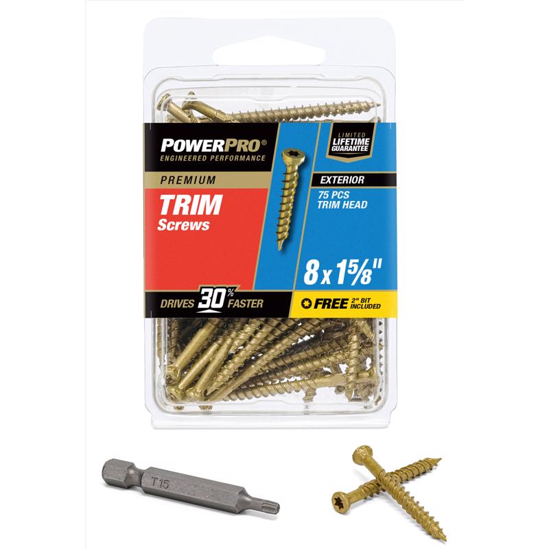 TRMSCRW 8X1.625" PP 75PK