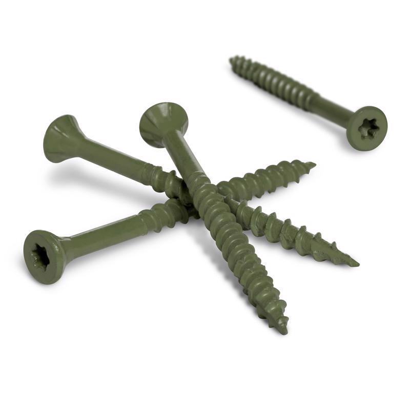 Deck Plus No. 10 X 2-1/2 in. L Green Star Flat Head Exterior Deck Screws 1 lb 1 pk