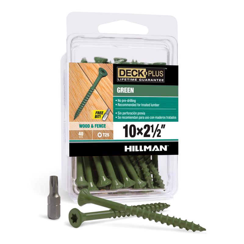 DCKSCRW 10X2.5" FLT 40PK