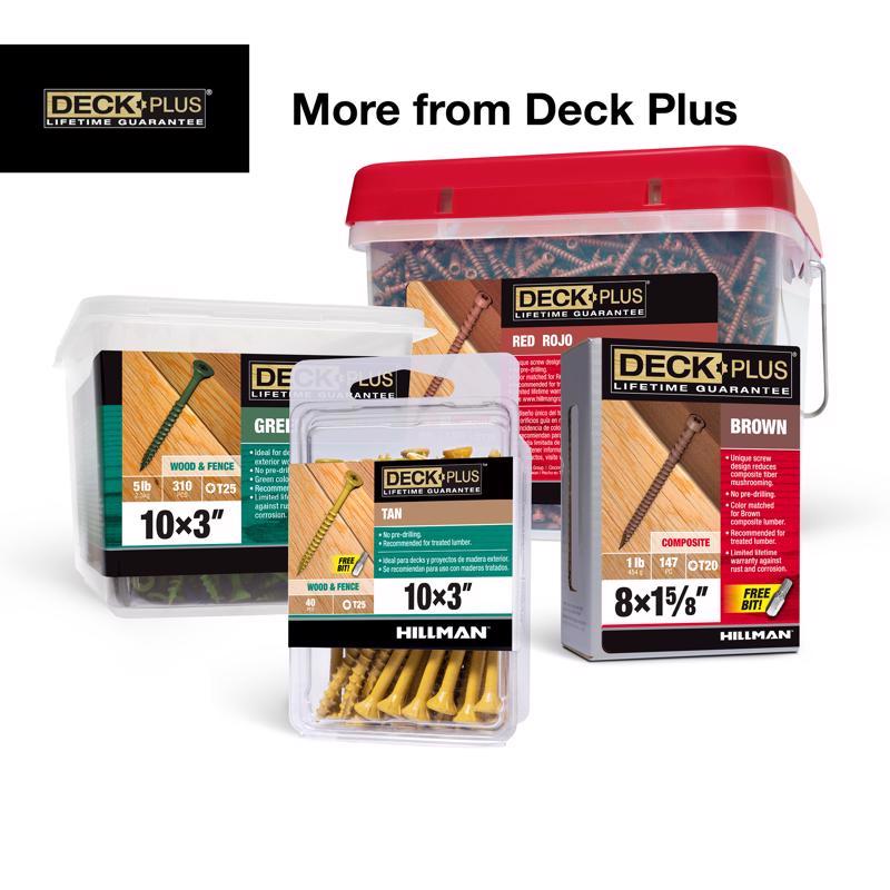 Deck Plus No. 10 X 3-1/2 in. L Tan Star Flat Head Exterior Deck Screws 5 lb