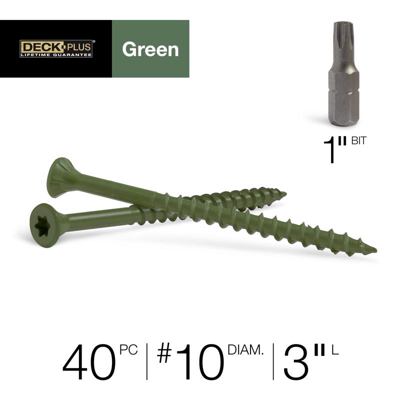 Deck Plus No. 10 X 3 in. L Star Flat Head Exterior Deck Screws 40 pk