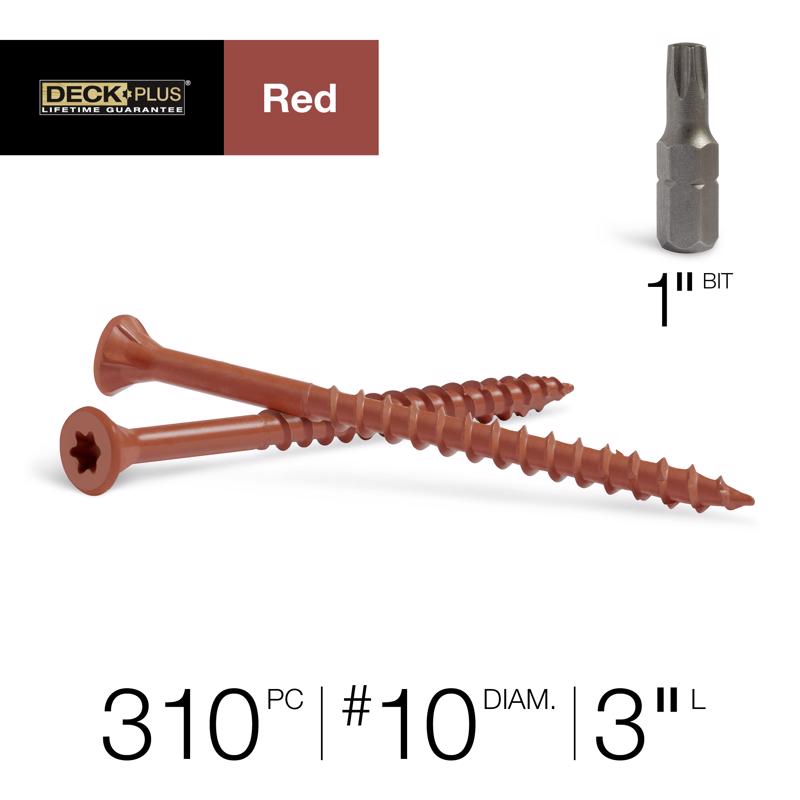 Deck Plus No. 10 X 3 in. L Red Star Flat Head Exterior Deck Screws 5 lb