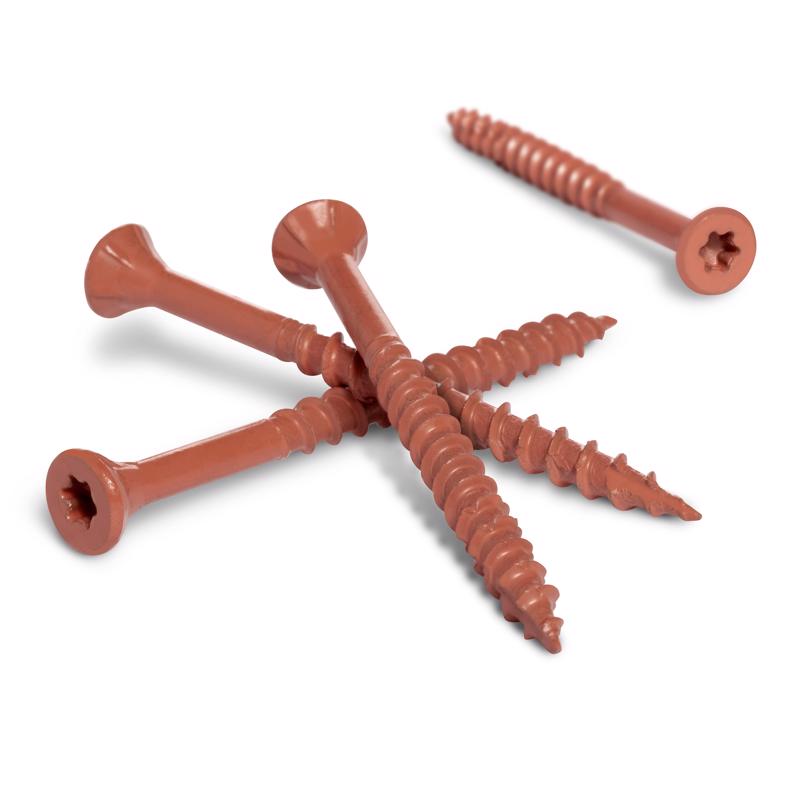 Deck Plus No. 8 X 1-5/8 in. L Red Star Flat Head Exterior Deck Screws 1 lb 1 pk