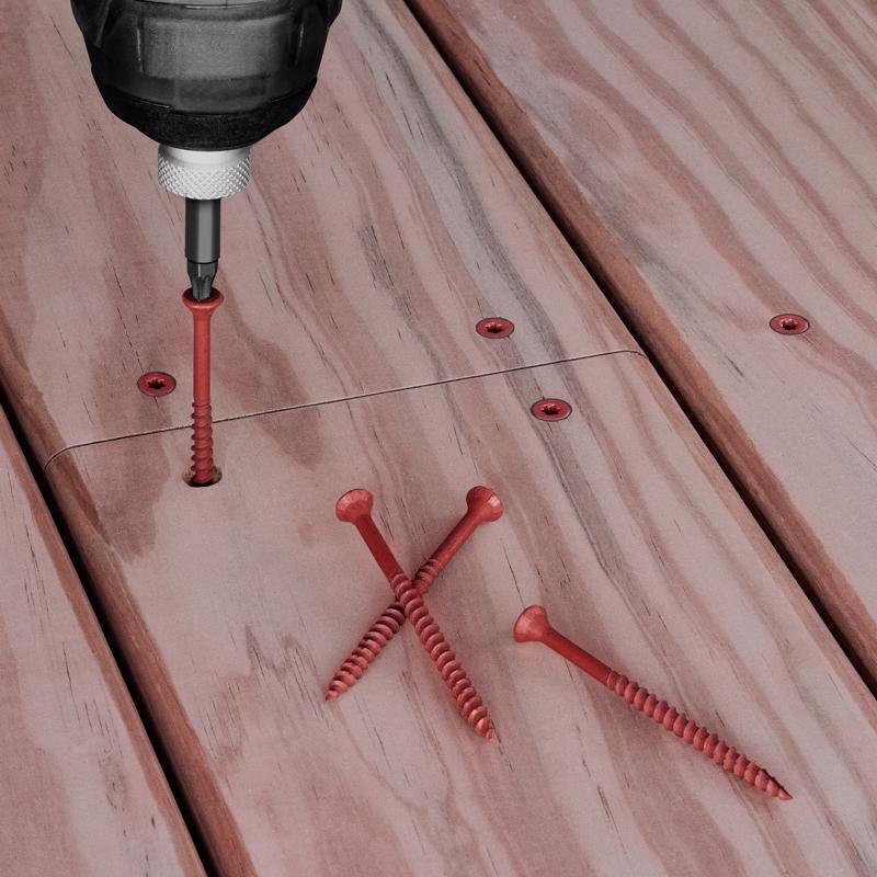 Deck Plus No. 8 X 1-5/8 in. L Red Star Flat Head Exterior Deck Screws 1 lb 1 pk