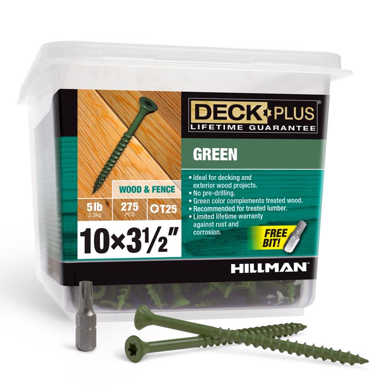 DCK SCREW 10X3.5" GRN 5#