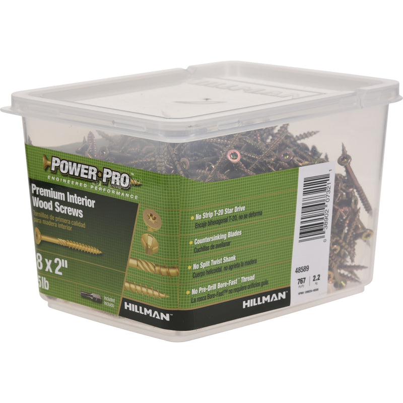 Hillman Power Pro No. 8 X 2 in. L Star Wood Screws 5 lb