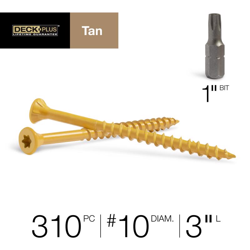 Deck Plus No. 10 X 3 in. L Tan Star Flat Head Exterior Deck Screws 5 lb