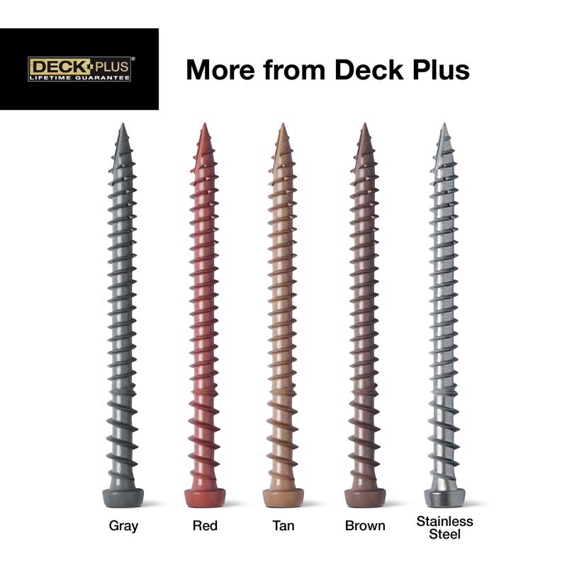 Deck Plus No. 10 X 3 in. L Gray Star Flat Head Composite Deck Screws 1 lb