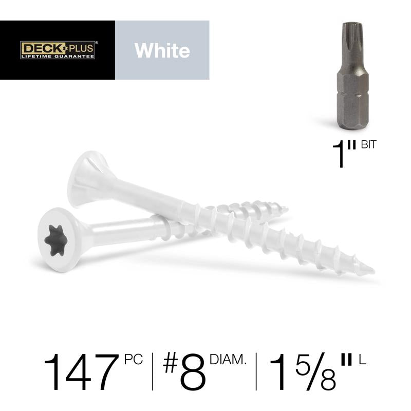 Deck Plus No. 8 X 1-5/8 in. L Star Flat Head Exterior Deck Screws 1 lb