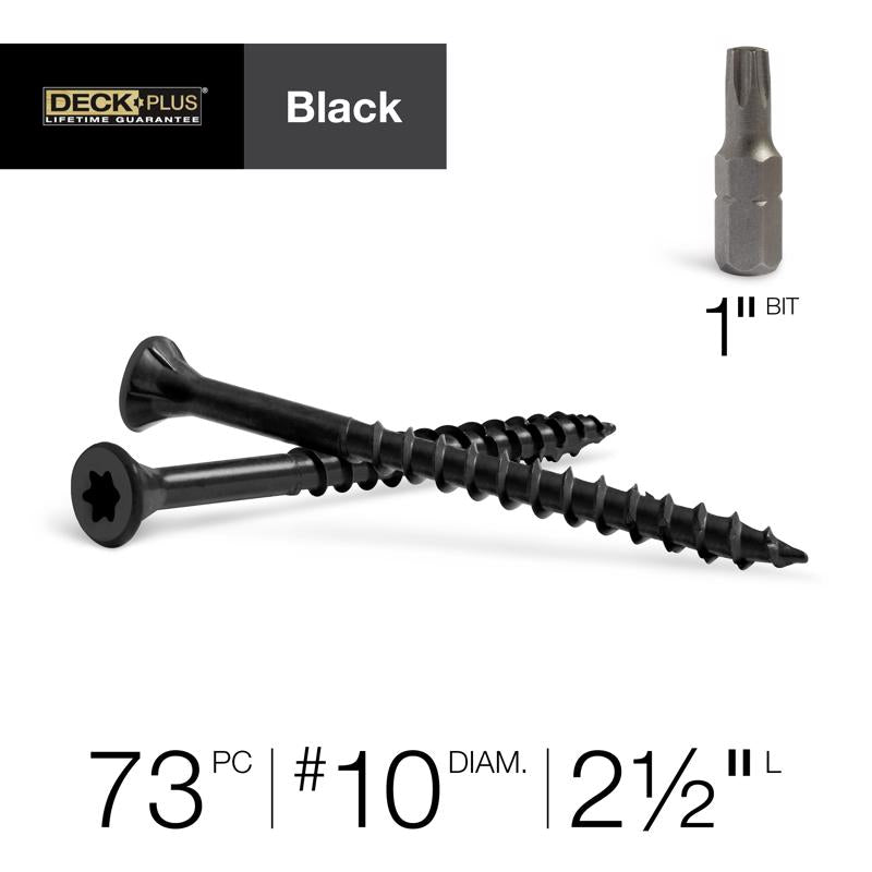 Deck Plus No. 10 X 2-1/2 in. L Star Flat Head Exterior Deck Screws 1 lb