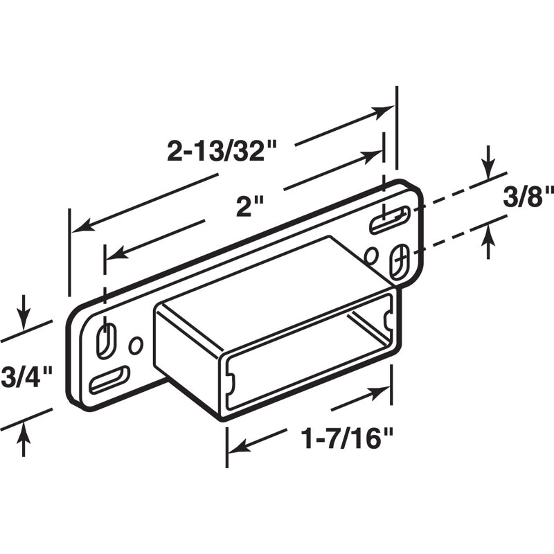 Prime-Line Plastic Center Guide Drawer Track Back Plate 2 pk