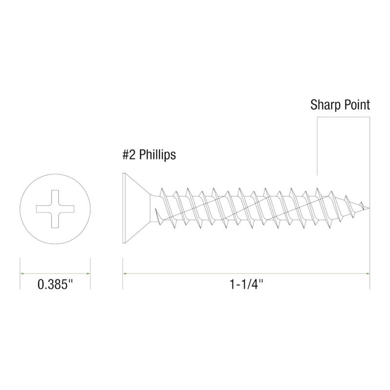 Grip-Rite 3/16 in. wire X 1.25 in. L Phillips Flat Head Concrete Screws 100 pk