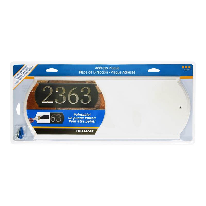 ADDRESS PLATE WHT 6X16"
