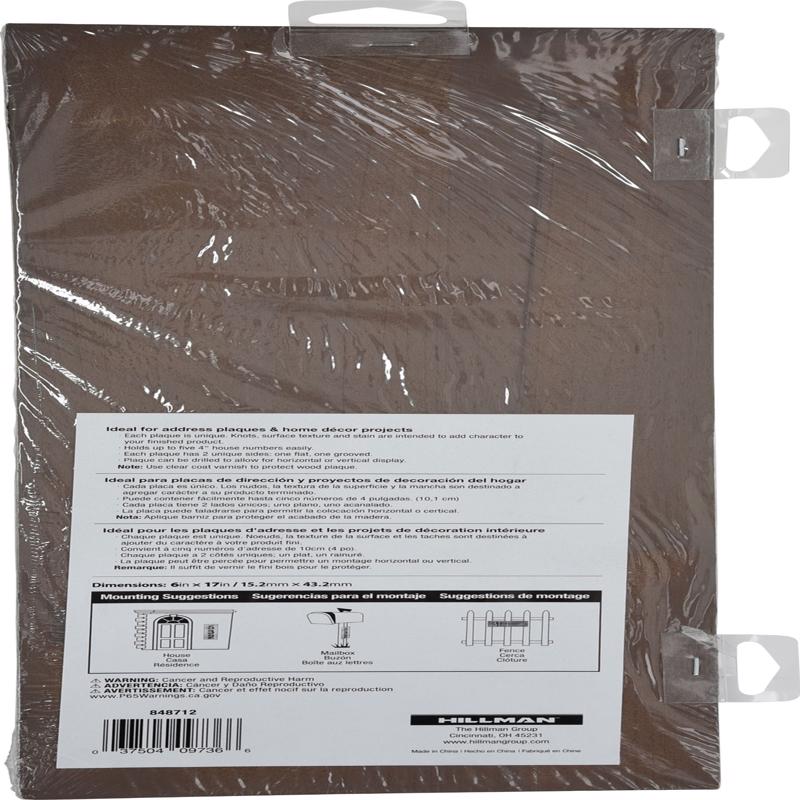HILLMAN Brown Wood Rustic Address Plate