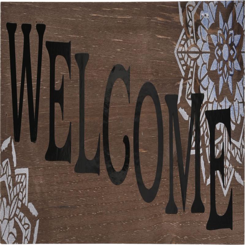 HILLMAN Brown Wood Rustic Address Plate