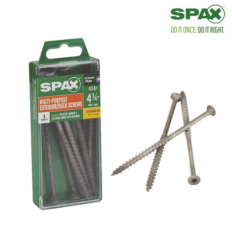 SPAX No. 14 in. X 4-3/4 in. L Gray Star Flat Head Deck Screws 8 pk