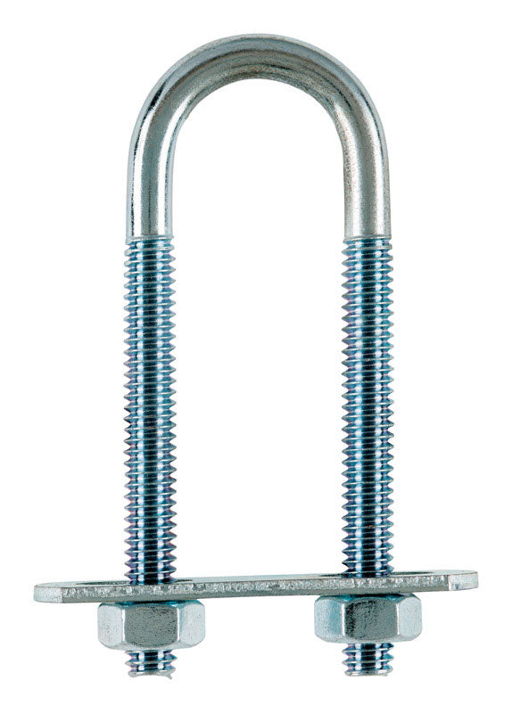 Hampton 1/4 in. X 3/4 in. W X 2-3/4 in. L Coarse Zinc-Plated Steel U-Bolt