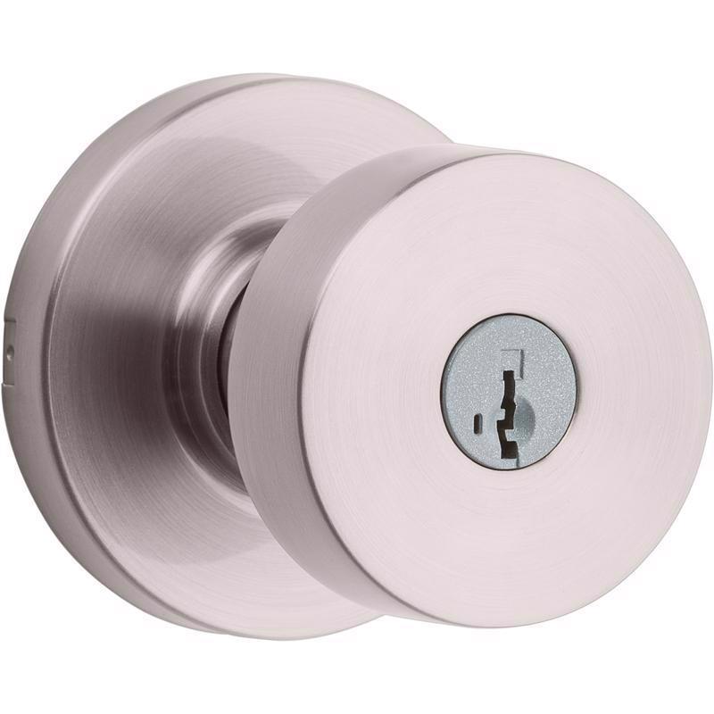 Kwikset SmartKey Pismo Satin Nickel Entry Knobs KW1 1-3/4 in.
