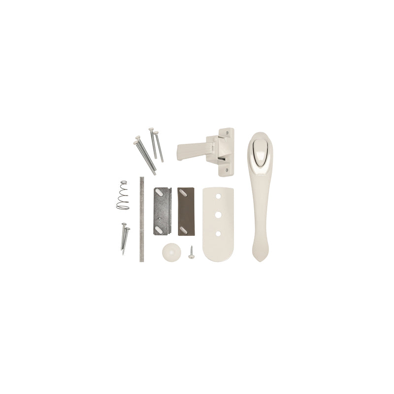 Larson Euro White Zinc Push Button Latch 1 pk