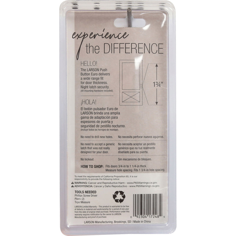 Larson Euro White Zinc Push Button Latch 1 pk