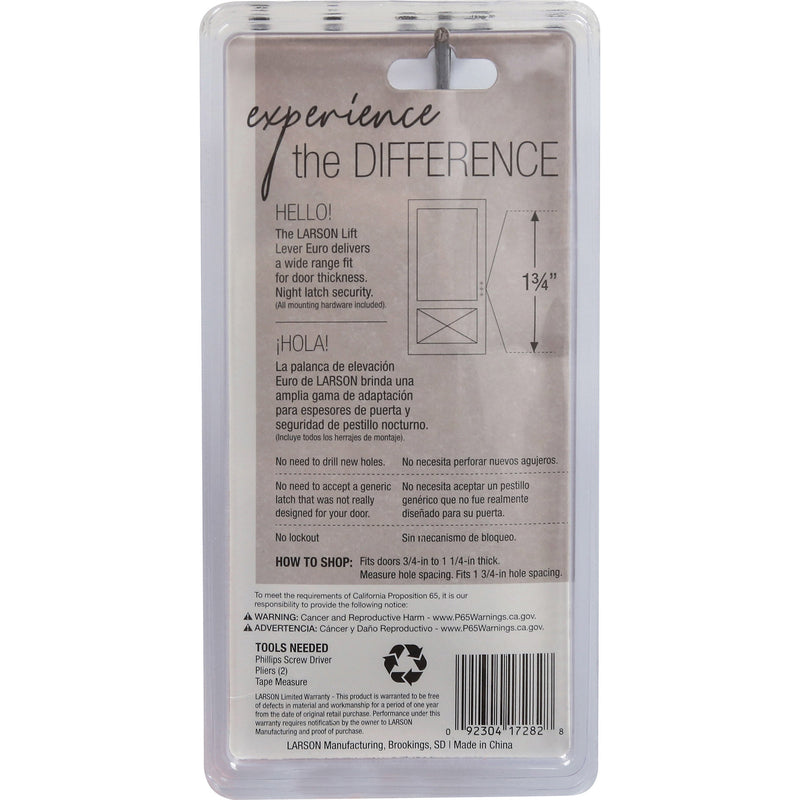 Larson Euro White Zinc Lift Lever Latch 1 pk