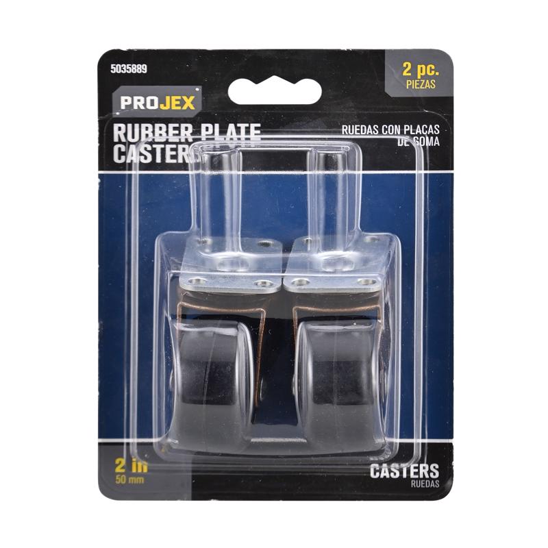 CASTER PLATE RBR 2" 2PK