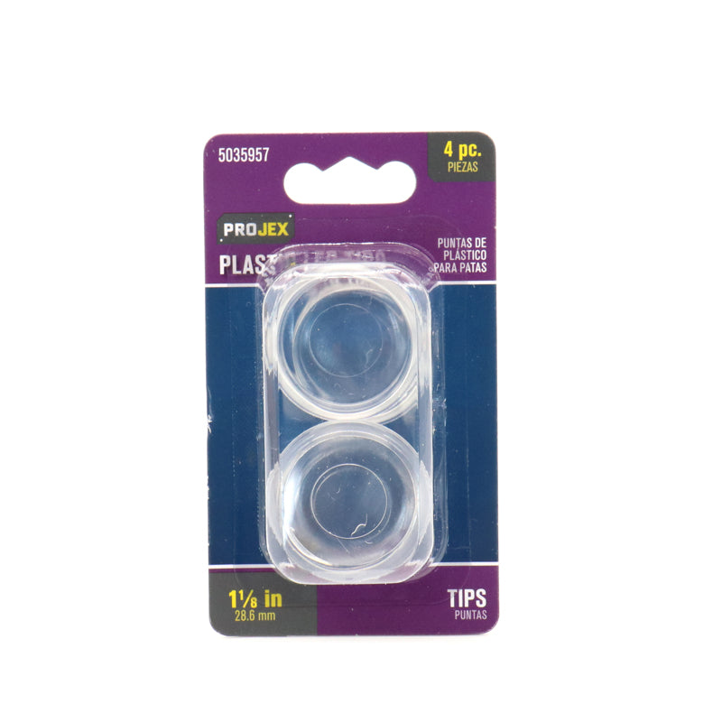 LEG TIP CLR RND1-1/8"4PK