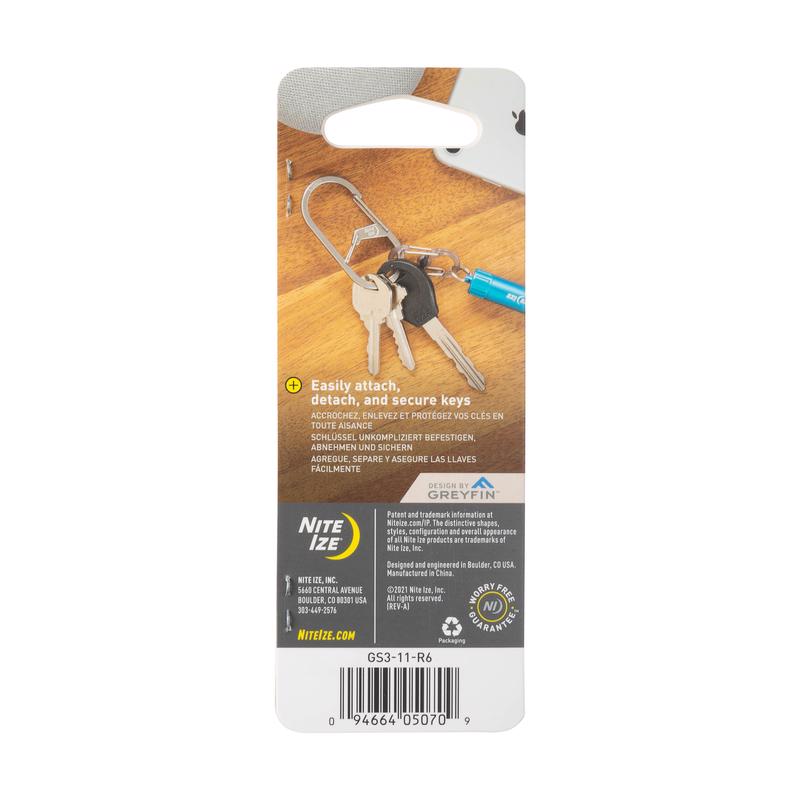 Nite Ize G-Series Stainless Steel Silver Dual Chamber Carabiner