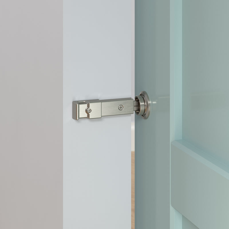 National Hardware Satin Nickel Steel/Zinc Sliding Door Lock