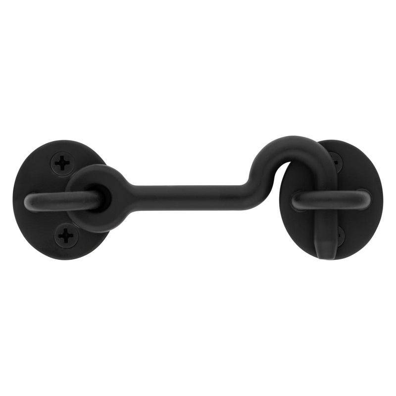 National Hardware Matte Black Steel Hook and Eye Closure 1 pc