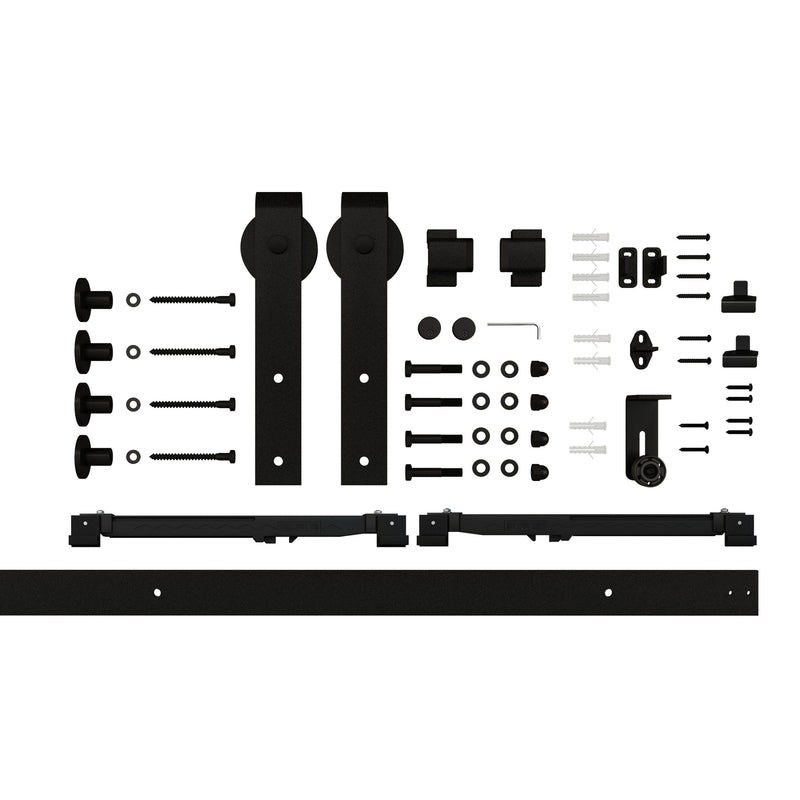 National Hardware Designer Matte Black Steel Barn Door Hanger Kit 1 pc